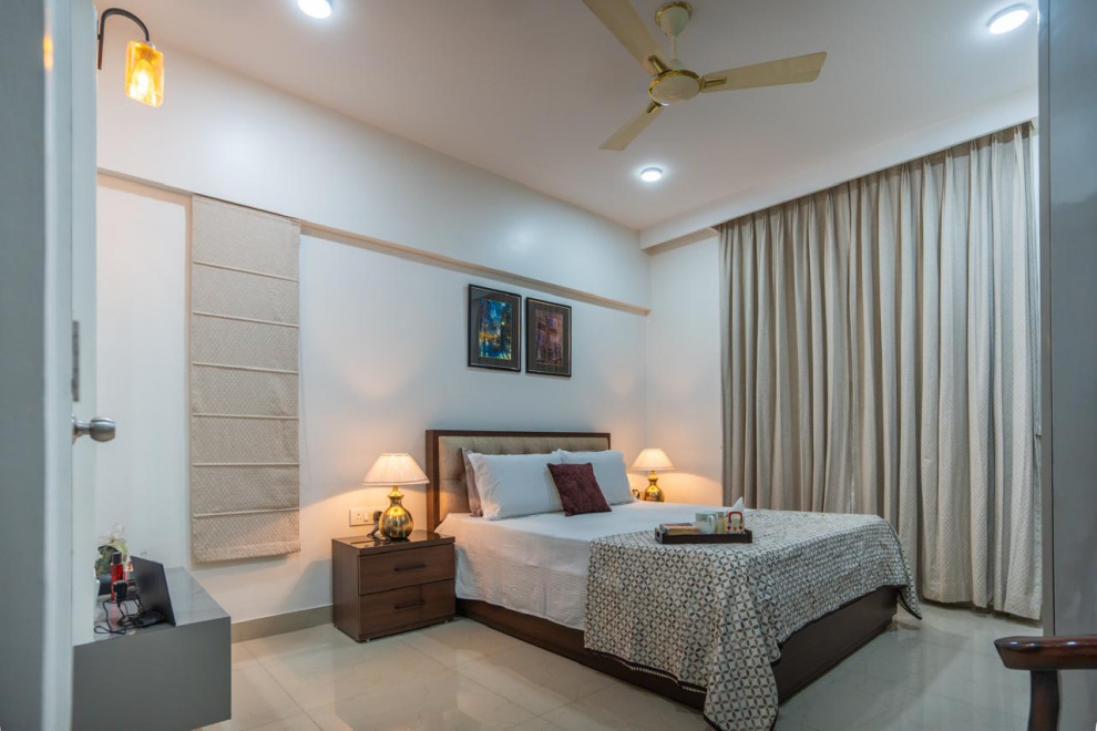 This is an example of a modern bedroom in Pune.
