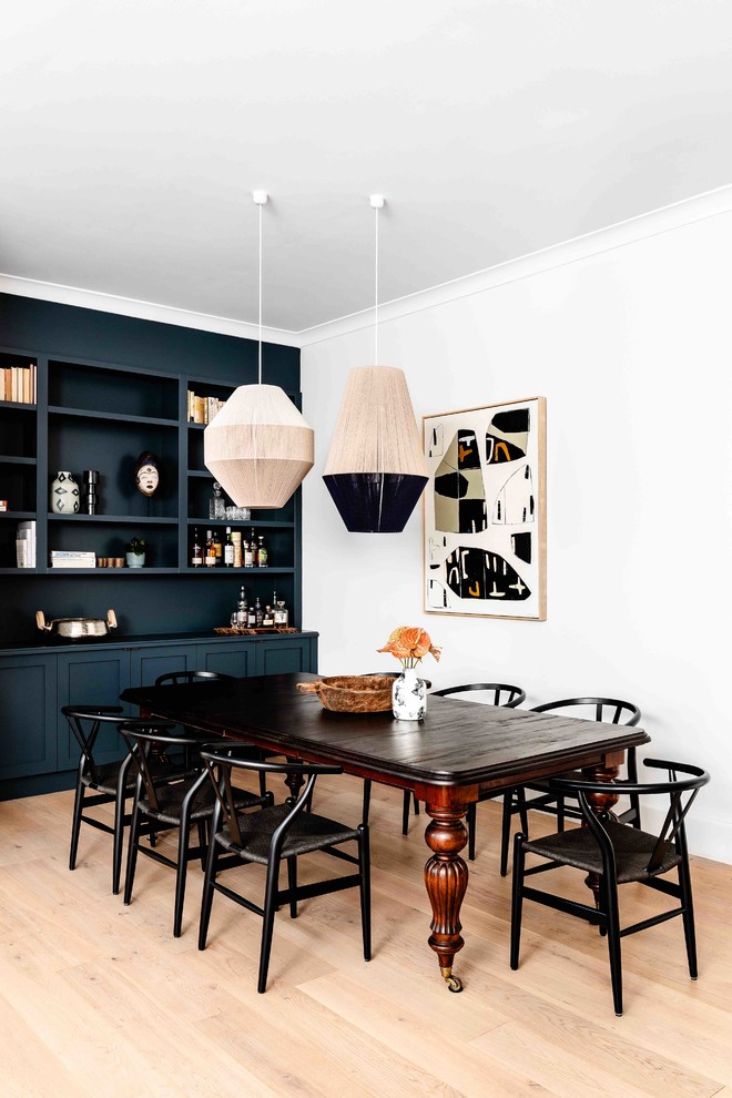 Eclectic dining room in Melbourne.