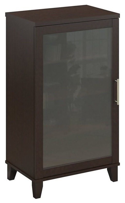 Bush Furniture Somerset Media Cabinet, Small Audio Cabinet With Glass Doors