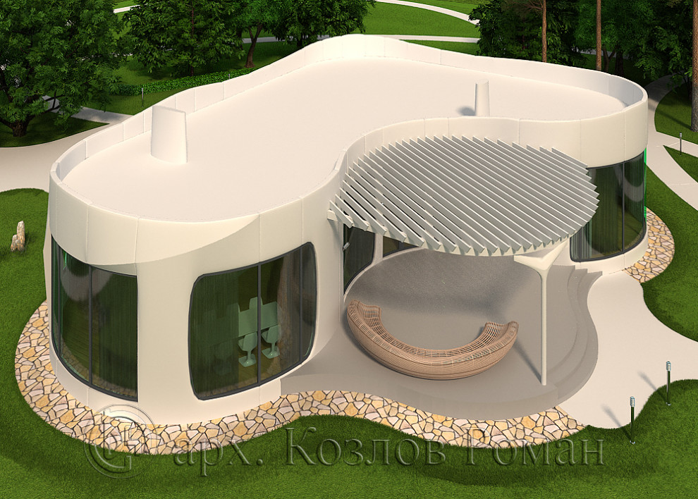 Коттедж в стиле параметризм