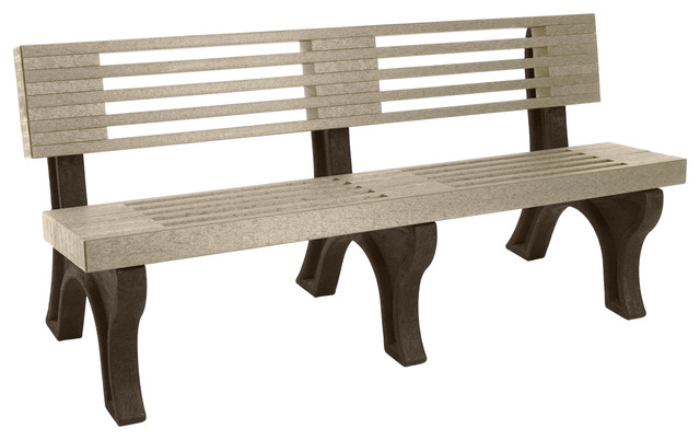 Bench Cambridge W Back 4 Green Legs Contemporary Outdoor