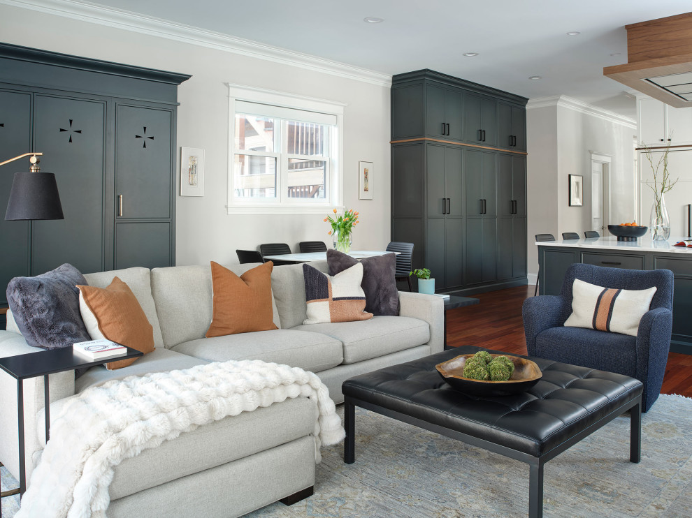 Open-Plan Family Room & Kitchen - Transitional - Living Room - Chicago ...