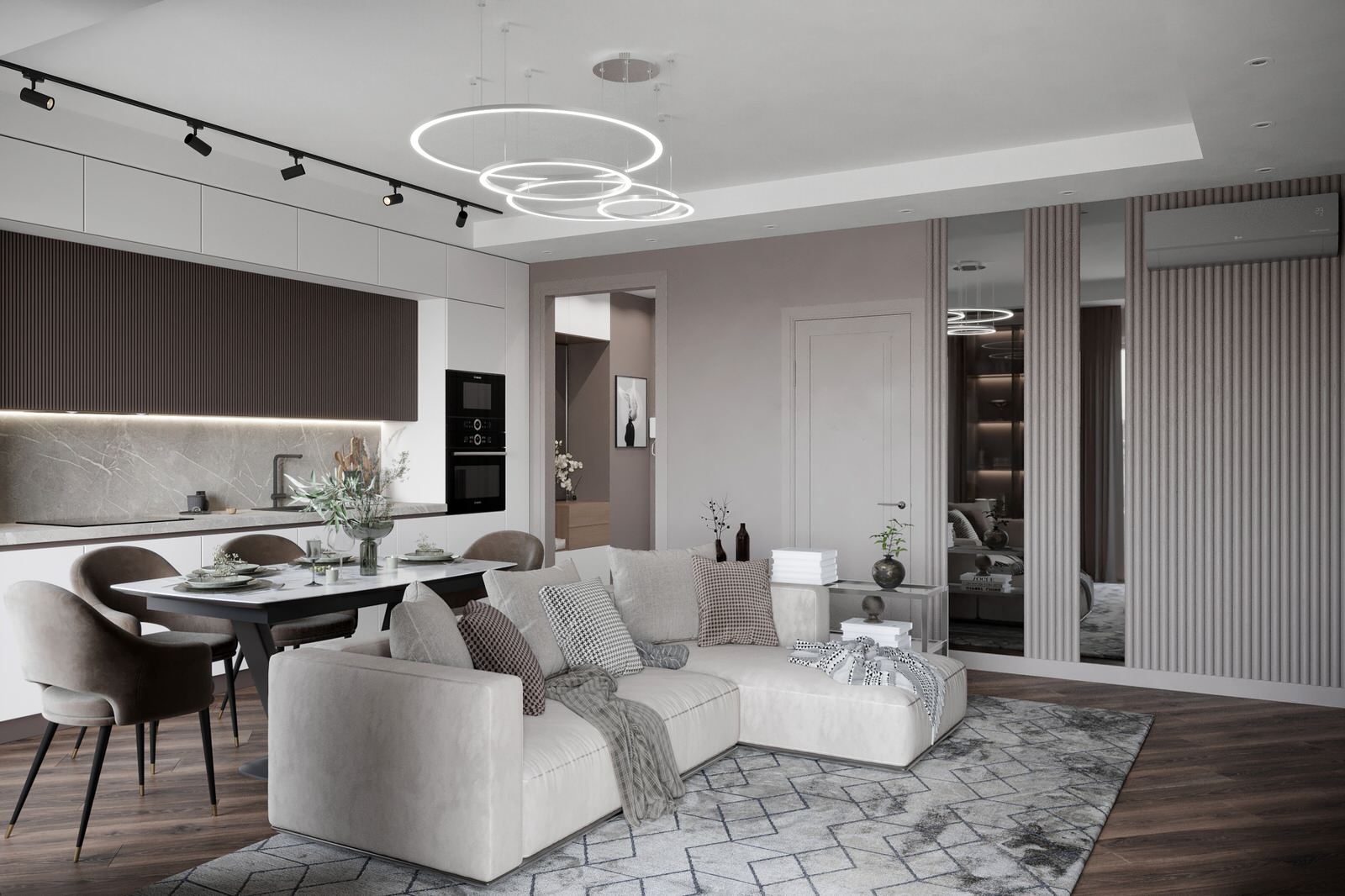 Интеллигентный интерьер в ЖК D1 (визуализации)