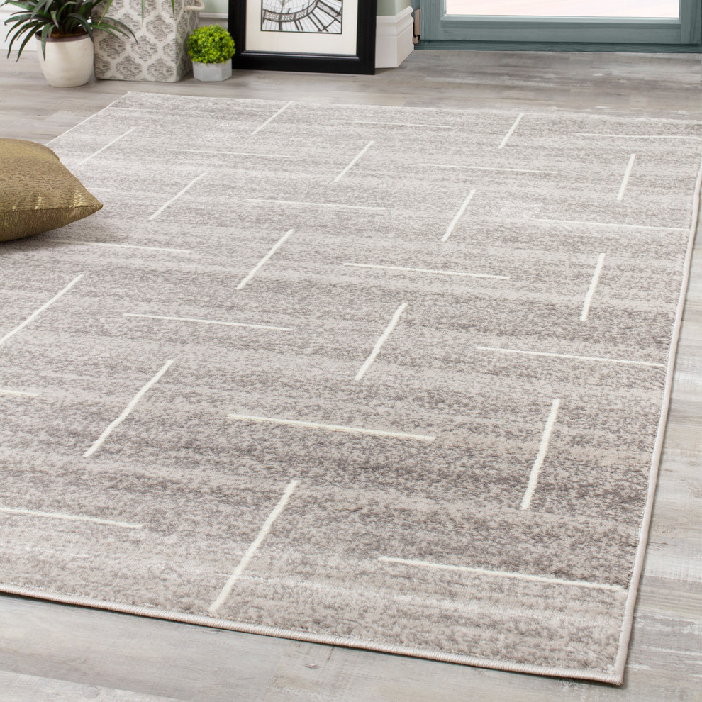 Meridian Parallel and Perpendicular Lines Rug, 5'3" x 7'7"