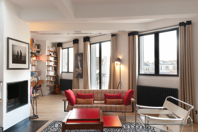 ABBE - grand triplex &agrave; Paris contemporary-vardagsrum