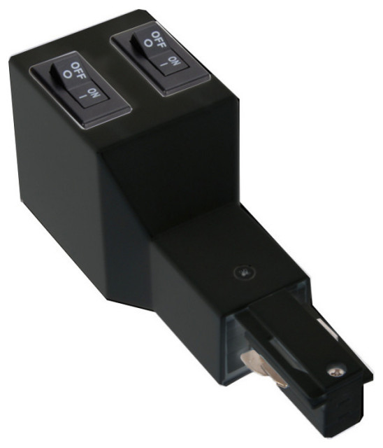 WAC Lighting 277V WTrack 1Amp Current Limiter Live End Left, Black