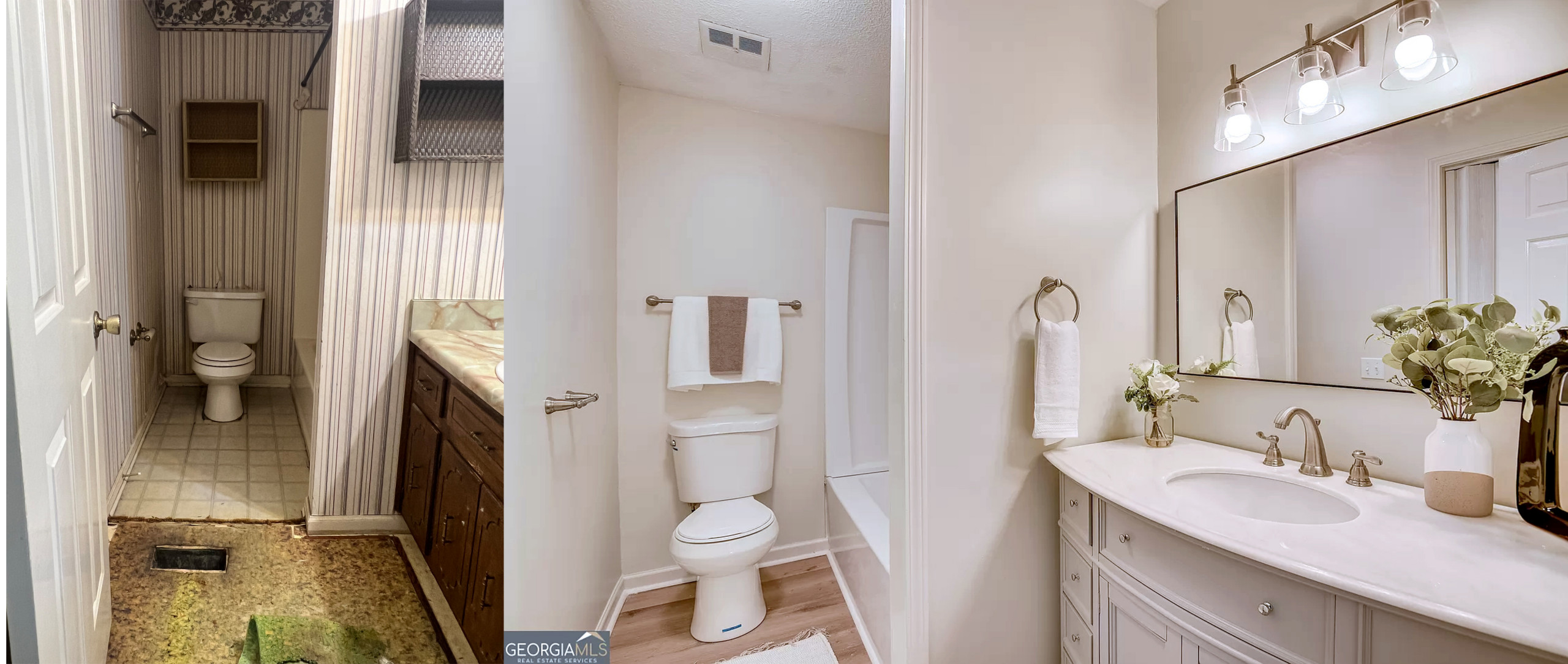 Hickory Oak Hall Bath Before & After