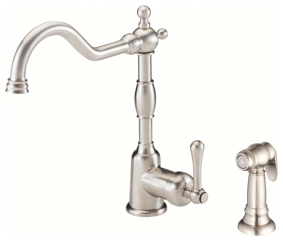 Opulence Single Handle Kitchen Faucet w/ Spray Stainless Steel