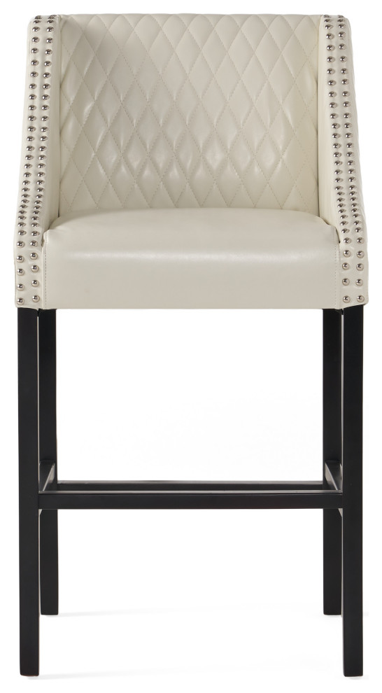 GDF Studio Filton Quilted Leather Counter Stool Transitional Bar