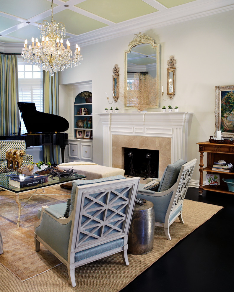Living room - large transitional living room idea in Dallas