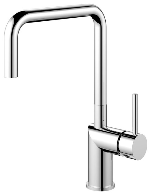 Rhythm Kitchen Mixer Tap, Square, High Gloss Stainless Steel