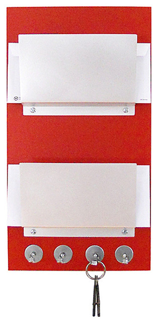 Modern Wall Mount Double Wood Mail, Wooden Mail Sorter Wall