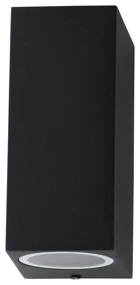 Aaron Outdoor Wall Light, Black, Square