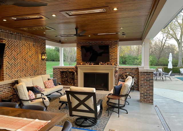 Pool House Addition transitional-patio