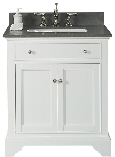 Single Vanity Polar White Base Cabinet, Fairmont Designs Gray 30 Vanity