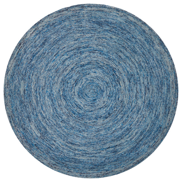 Safavieh Ikat Collection IKT633 Rug, Dark Blue/Multi, 6' Round