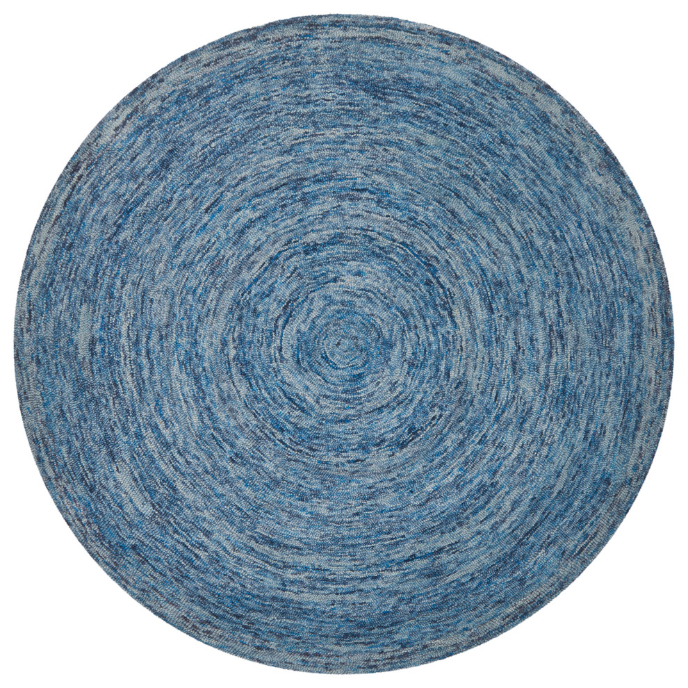 Safavieh Ikat Collection IKT633 Rug, Dark Blue/Multi, 6' Round