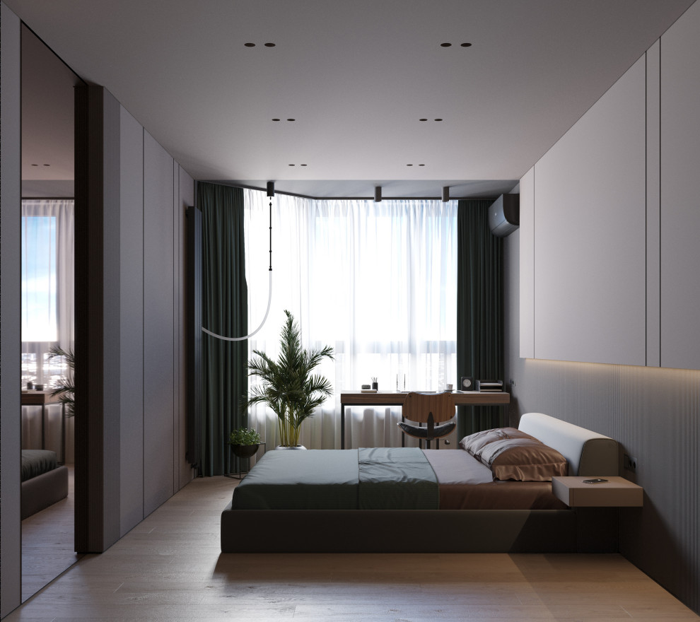 Стильная спальня с кабинетом