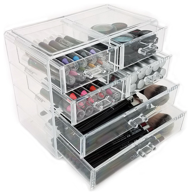 OnDisplay Cosmetic Makeup and Jewelry Storage Case Display - 6 Drawer Tiered De