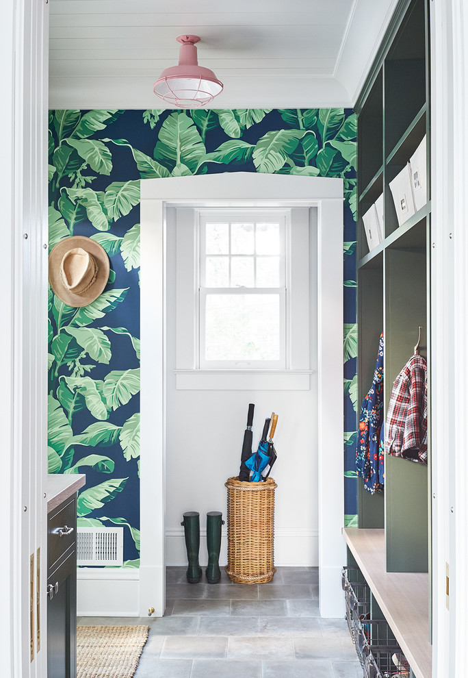 Example of a transitional entryway design in Minneapolis