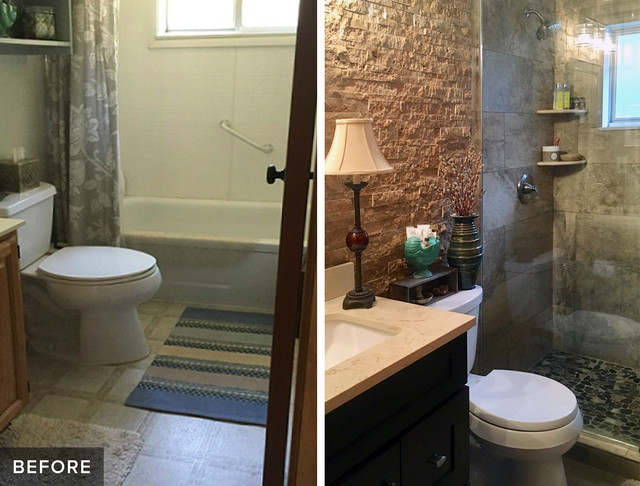 Reader Bathroom: They Ditch the Tub and Add a Feature Wall
