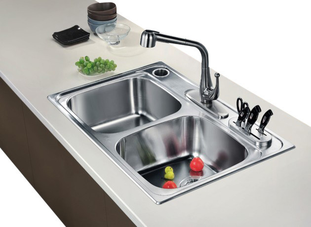 Dawn Ast3322 33 Double Bowl Topmount 20 Gauge Stainless Steel Dawn Ast3322 33 Double Bowl Topmount