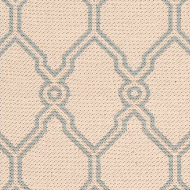 Contemporary Linden 6 7 Square Cream Aqua Area Rug