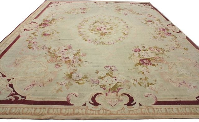 Consigned Antique French Aubusson Rug With Savonnerie Style 10 Consigned Antique French Aubusson Rug