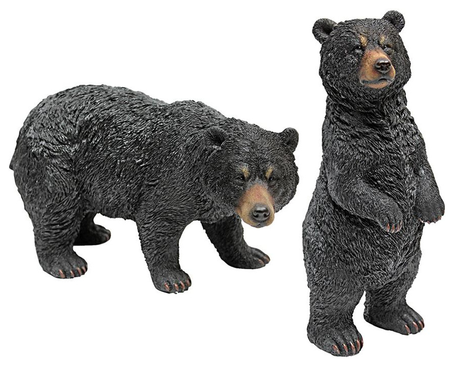Design Toscano Set of Walking & Standing Black Bears