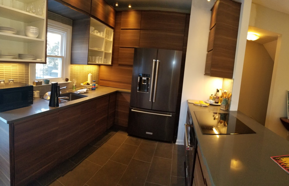 Contemporary Kitchen, Fireplace & Staircase Remodel