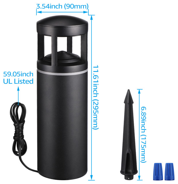 8-Pack RGB LED Pathway Lights, 7 Color Changing, Aluminum, Black ...