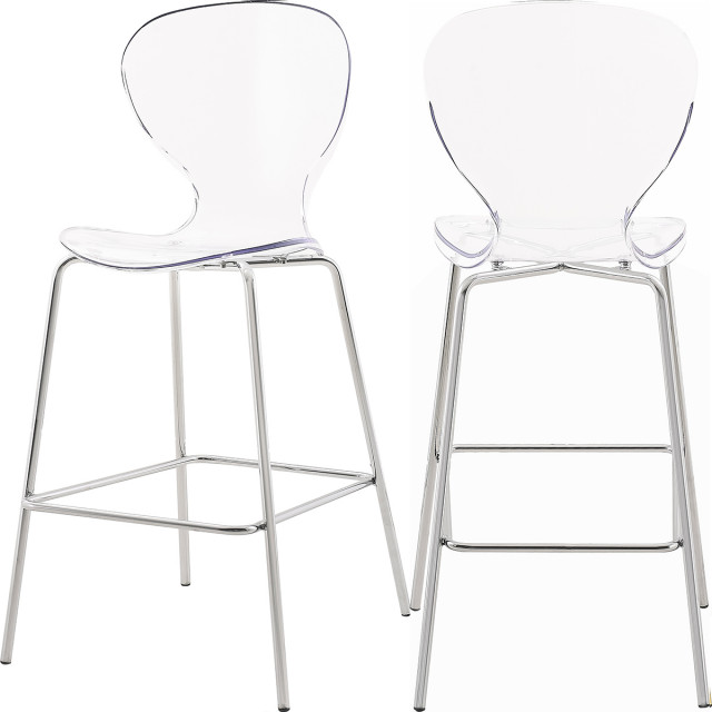 Clarion Counter Stool, Set of 2 Contemporary Bar Stools And Counter