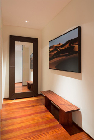 This is an example of a contemporary entryway in New York.