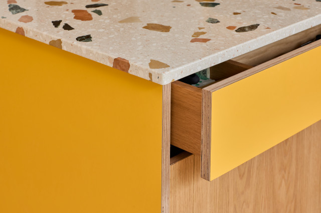 Sunshine Yellow Kitchen midcentury-kitchen