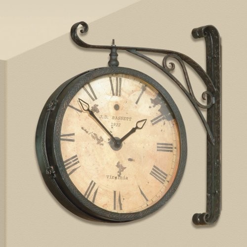 Other Brands Dark Antique Gold Double Sided Hanging Wall Clock - 20W-in.