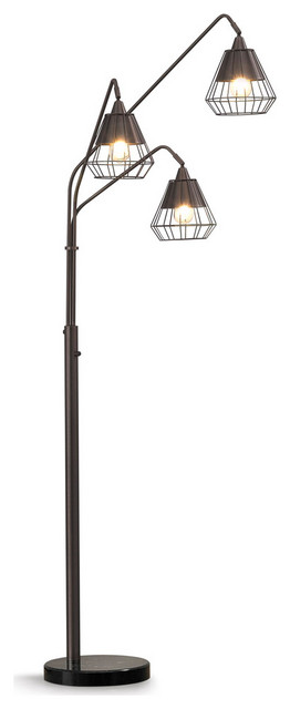 Midtown Wire Shade 3 Light Arch Floor, 3 Shade Standing Lamp