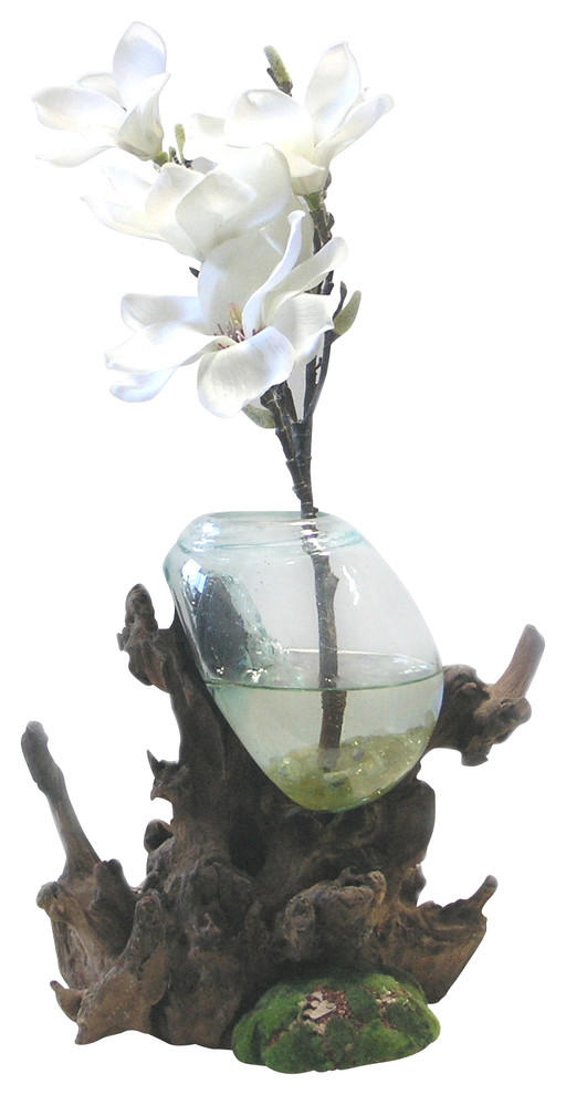Organic Wood Branch With Glass Bowl - Custom