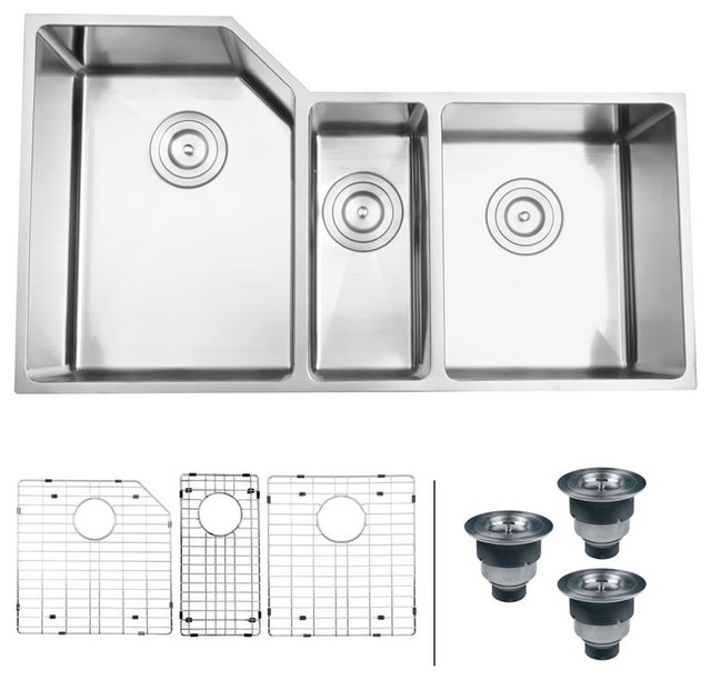 Rvh8550 Undermount 16 Gauge 34 Kitchen Sink Triple Bowl