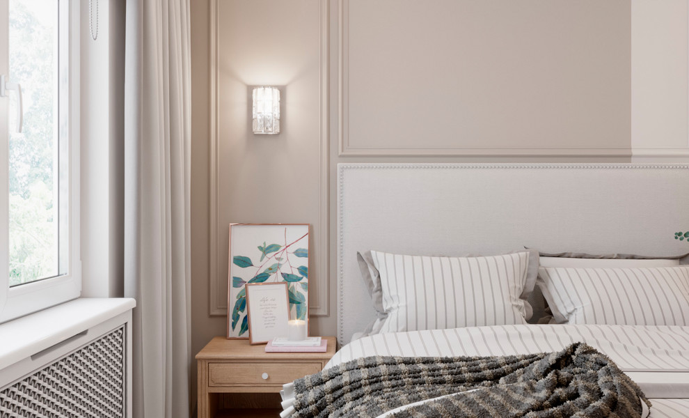 Спальня в светлых тонах (12,7 кв.м)
