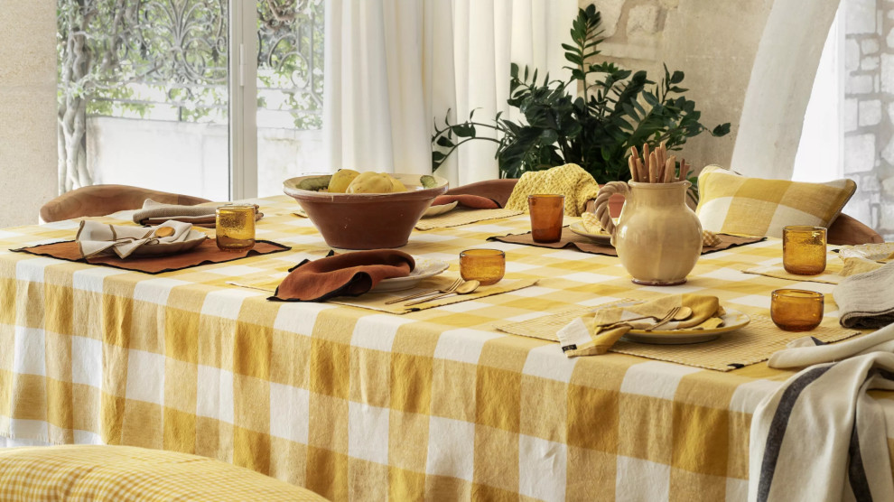 Linge de table jaune citron Haomy decoration d'interieur