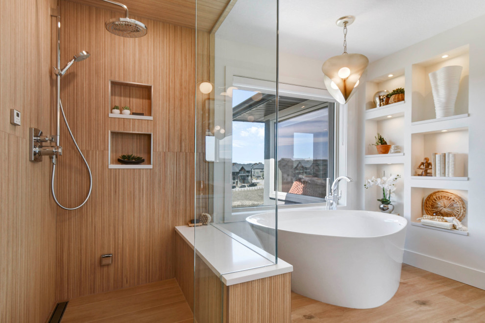 This is an example of a beach style bathroom in Calgary.