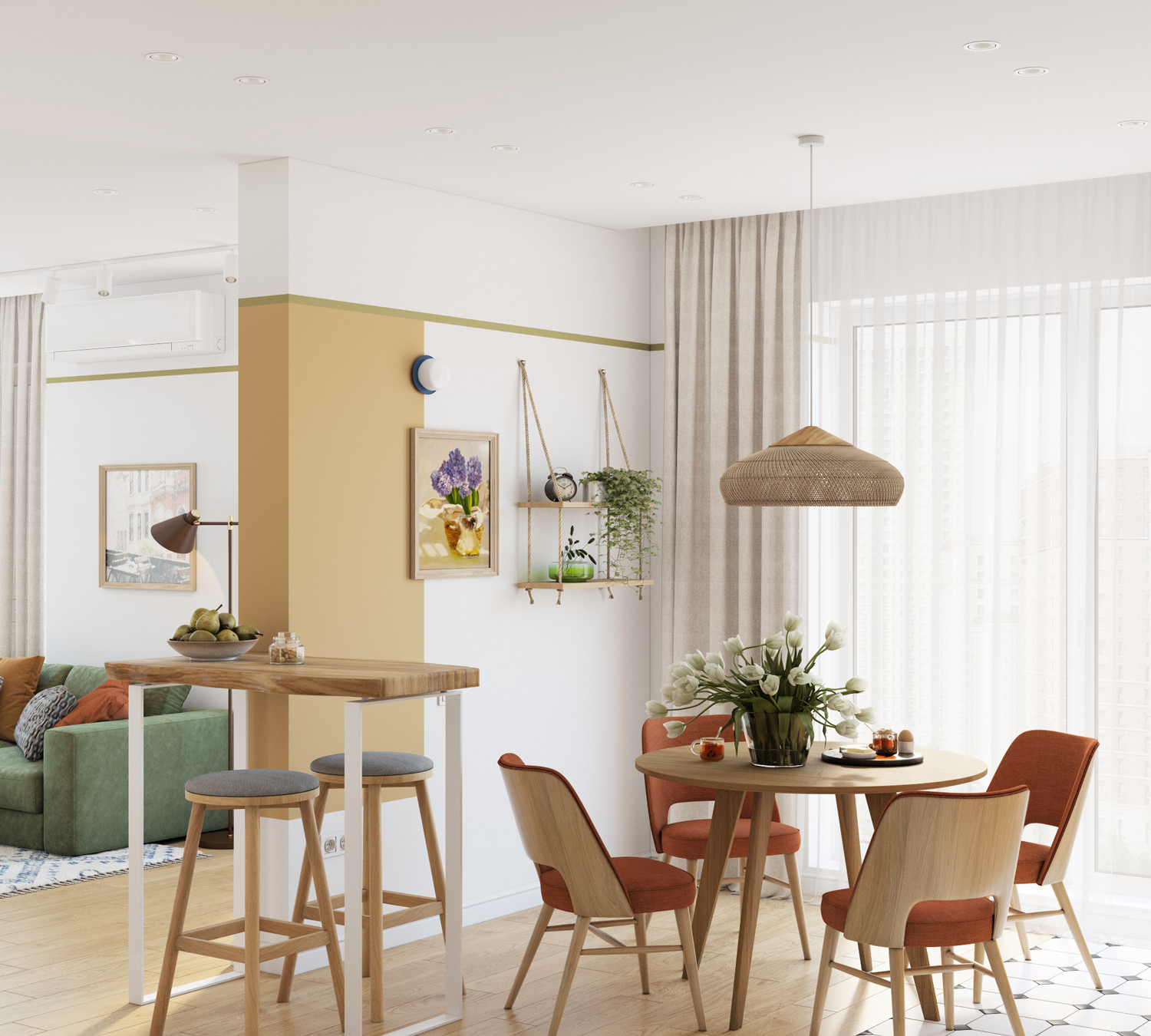 Кухня с барной стойкой