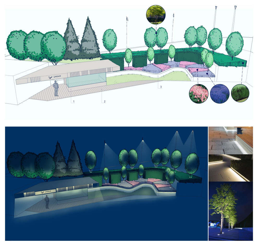 Эскизный дизайн-проект благоустройства территории производственно-складского ком