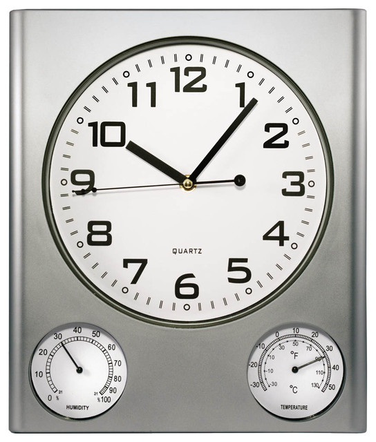 Natico Outdoor Clock and Weather Station Outdoor Clocks Houzz