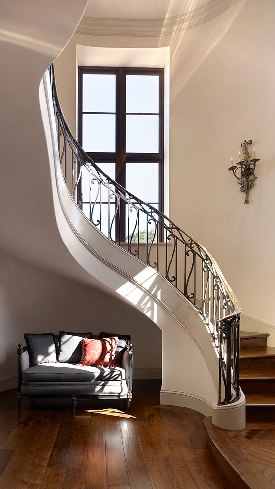This is an example of a traditional staircase in San Francisco.