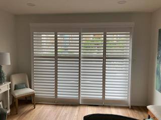 PLANTATION SHUTTERS FOR SLIDING GLASS DOORS