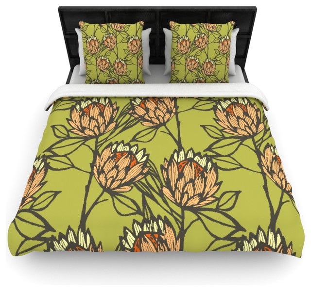 Gill Eggleston Protea Olive Green Orange Duvet Cover Gill Eggleston Protea Olive Green Orange Cotton Duvet Cover Twin 68