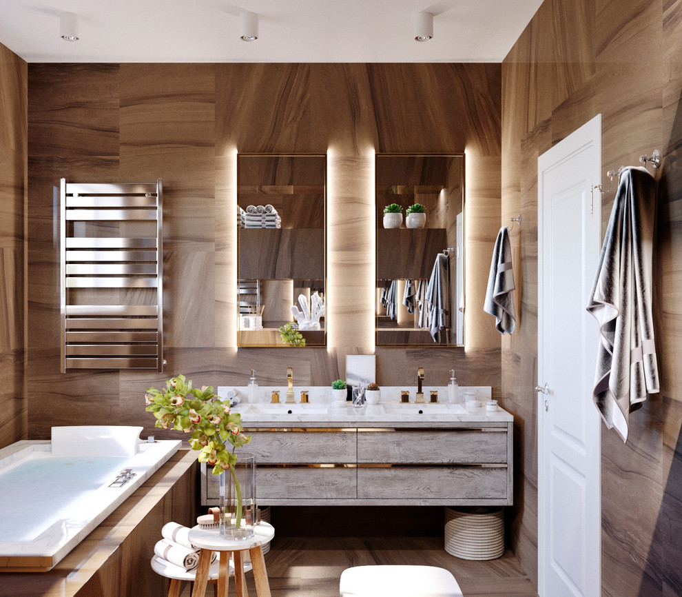 Дизайн Ванной в частном доме