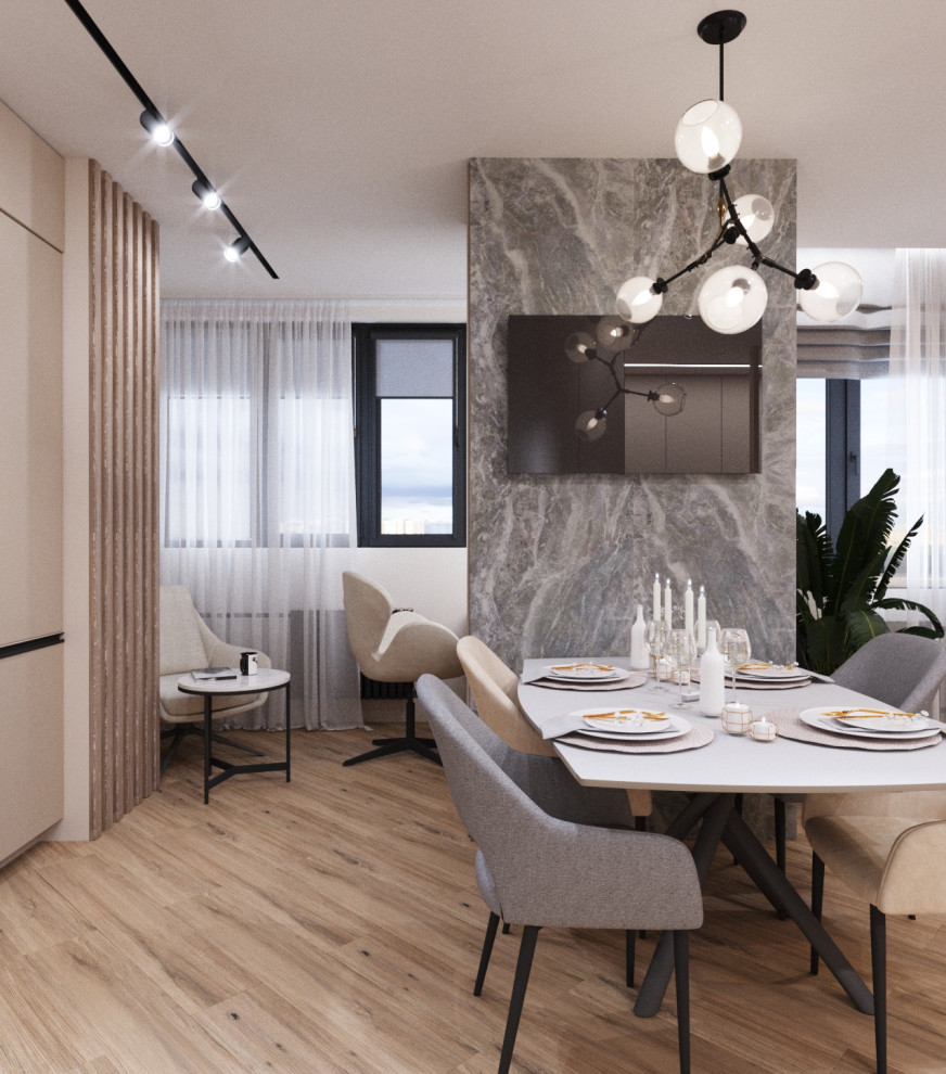 Дизайн-проект кухни-гостиной с перепланировкой