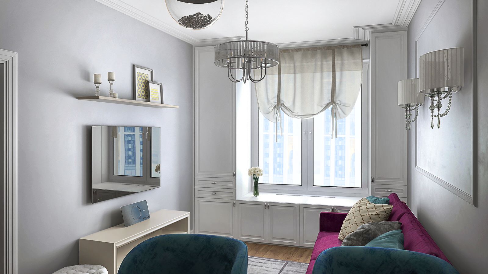 Проект интерьера однокомнатной квартиры: гостиная